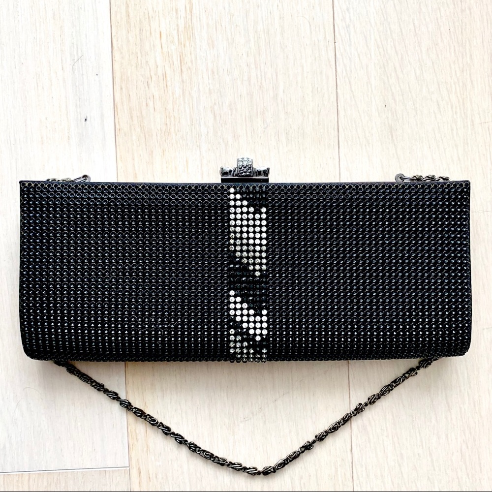 BLACK glam art deco crystal clutch - Picture 6 of 6